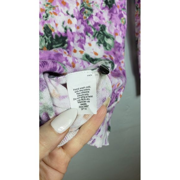 J. Crew Purple Floral Tissue Light Cardigan XS - Picture 6 of 7